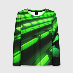 Женский лонгслив Green neon abstract