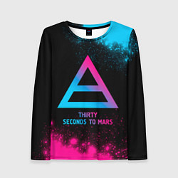 Лонгслив женский Thirty Seconds to Mars - neon gradient, цвет: 3D-принт