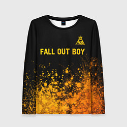Женский лонгслив Fall Out Boy - gold gradient: символ сверху
