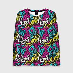 Лонгслив женский Цветные зигзаги Colored zigzags, цвет: 3D-принт