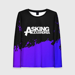 Лонгслив женский Asking Alexandria purple grunge, цвет: 3D-принт