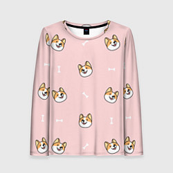 Женский лонгслив Pink corgi