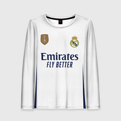 Лонгслив женский Лука Модрич Реал Мадрид форма 2324 домашняя, цвет: 3D-принт