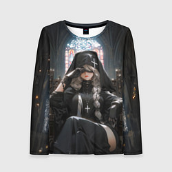 Лонгслив женский Монашка 2b от нейросети, цвет: 3D-принт