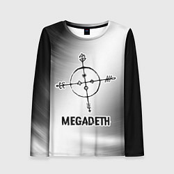 Лонгслив женский Megadeth glitch на светлом фоне, цвет: 3D-принт