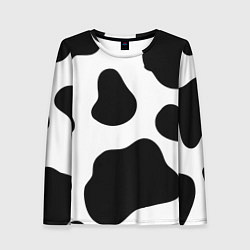 Лонгслив женский Принт - пятна коровы, цвет: 3D-принт