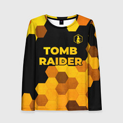 Лонгслив женский Tomb Raider - gold gradient: символ сверху, цвет: 3D-принт