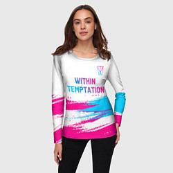 Лонгслив женский Within Temptation neon gradient style: символ свер, цвет: 3D-принт — фото 2