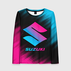 Лонгслив женский Suzuki - neon gradient, цвет: 3D-принт