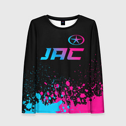 Женский лонгслив JAC - neon gradient: символ сверху