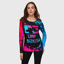 Лонгслив женский Limp Bizkit - neon gradient, цвет: 3D-принт — фото 2