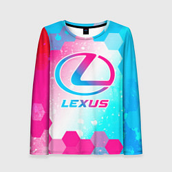 Лонгслив женский Lexus neon gradient style, цвет: 3D-принт