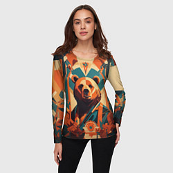 Лонгслив женский Гордый медведь, цвет: 3D-принт — фото 2