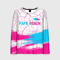 Лонгслив женский Papa Roach neon gradient style: символ сверху, цвет: 3D-принт