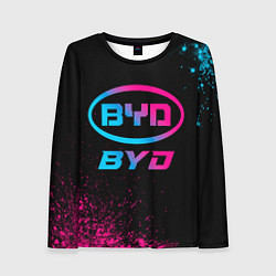 Лонгслив женский BYD - neon gradient, цвет: 3D-принт