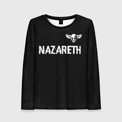 Женский лонгслив Nazareth glitch на темном фоне: символ сверху