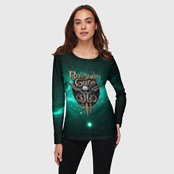 Лонгслив женский Baldurs Gate 3 logo green, цвет: 3D-принт — фото 2