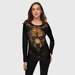 Лонгслив женский Медведь иллюстрация, цвет: 3D-принт — фото 2