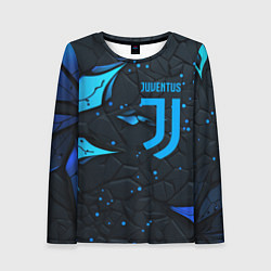 Лонгслив женский Juventus abstract blue logo, цвет: 3D-принт