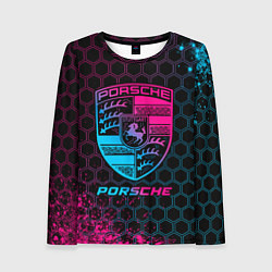 Лонгслив женский Porsche - neon gradient, цвет: 3D-принт