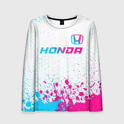 Лонгслив женский Honda neon gradient style: символ сверху, цвет: 3D-принт