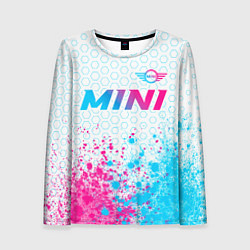 Лонгслив женский Mini neon gradient style: символ сверху, цвет: 3D-принт