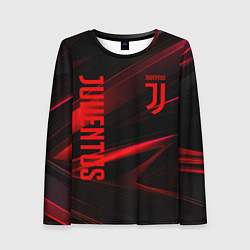 Лонгслив женский Juventus black red logo, цвет: 3D-принт