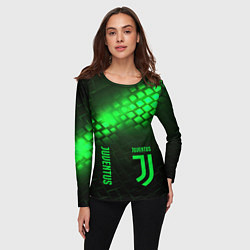 Лонгслив женский Juventus green logo neon, цвет: 3D-принт — фото 2