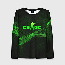 Лонгслив женский CSGO green abstract, цвет: 3D-принт