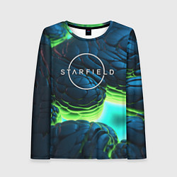 Женский лонгслив Starfield blue green logo