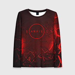 Лонгслив женский Starfield red logo, цвет: 3D-принт