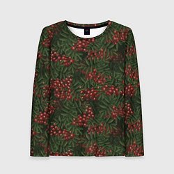 Женский лонгслив Рябиновые ветки - паттерн