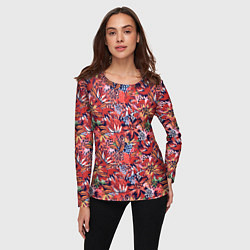 Лонгслив женский Осенние цветы с пятнами, цвет: 3D-принт — фото 2