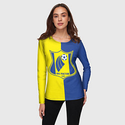 Лонгслив женский ФК Ростов - жёлто синие, цвет: 3D-принт — фото 2
