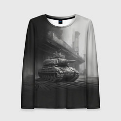 Лонгслив женский Мощный танк, цвет: 3D-принт