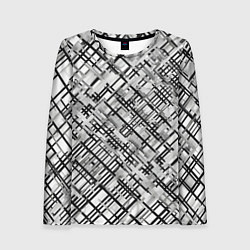 Лонгслив женский Чёрно-белая сеть, цвет: 3D-принт