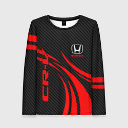 Лонгслив женский Honda CR-V - красный и карбон, цвет: 3D-принт