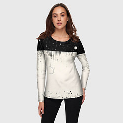 Лонгслив женский Снежный пейзаж зимней ночью, цвет: 3D-принт — фото 2