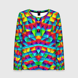 Лонгслив женский Абстрактный зеркальный паттерн, цвет: 3D-принт
