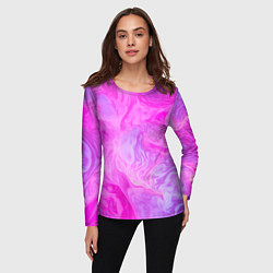 Лонгслив женский Розовая текстура, цвет: 3D-принт — фото 2
