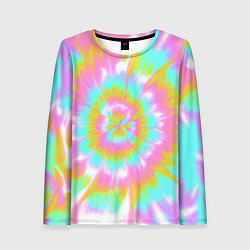 Лонгслив женский Tie-Dye кислотный в стиле барби, цвет: 3D-принт