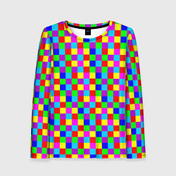 Лонгслив женский Разноцветные плитки, цвет: 3D-принт