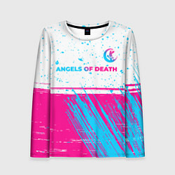 Женский лонгслив Angels of Death neon gradient style: символ сверху