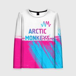 Лонгслив женский Arctic Monkeys neon gradient style: символ сверху, цвет: 3D-принт