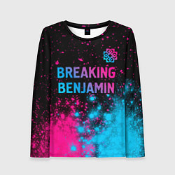 Лонгслив женский Breaking Benjamin - neon gradient: символ сверху, цвет: 3D-принт