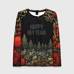 Женский лонгслив Happy new year black style