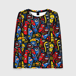 Лонгслив женский Африканский мотив, цвет: 3D-принт
