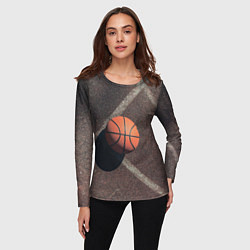 Лонгслив женский Мяч баскетбольный, цвет: 3D-принт — фото 2