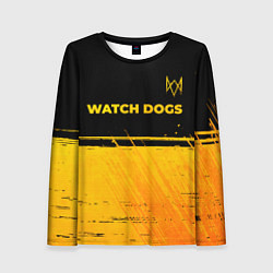 Лонгслив женский Watch Dogs - gold gradient посередине, цвет: 3D-принт