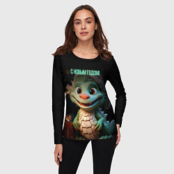 Лонгслив женский С новым годом зеленого дракона, цвет: 3D-принт — фото 2
